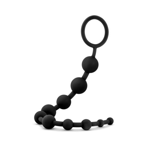 Anal Adventures Platinum Silicone 10 Anal Beads Black - Image 2
