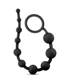 Anal Adventures Platinum Silicone 10 Anal Beads Black