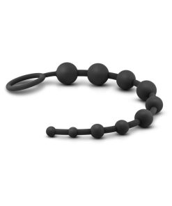 Anal Adventures Platinum Silicone 10 Anal Beads Black