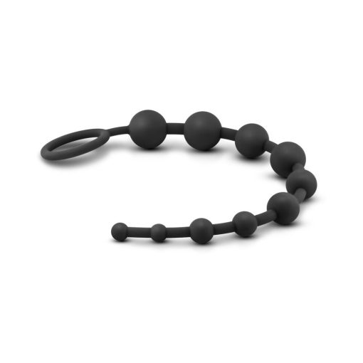 Anal Adventures Platinum Silicone 10 Anal Beads Black - Image 4