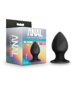 Anal Adventures Platinum Silicone Anal Stout Plug Large Black
