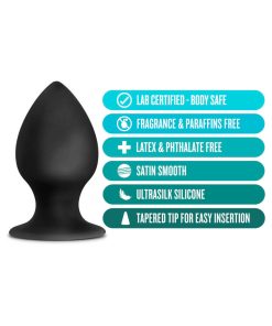 Anal Adventures Platinum Silicone Anal Stout Plug Large Black