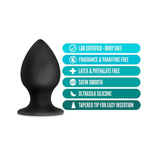 Anal Adventures Platinum Silicone Anal Stout Plug Large Black - Image 4