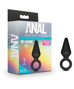 Anal Adventures Platinum Silicone Loop Plug Small Black