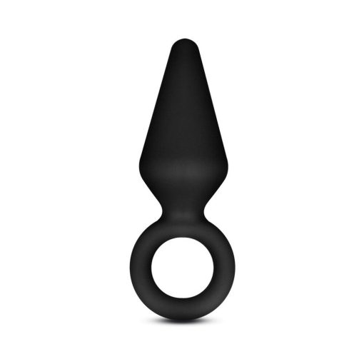 Anal Adventures Platinum Silicone Loop Plug Small Black - Image 2