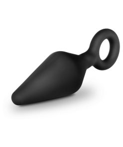 Anal Adventures Platinum Silicone Loop Plug Small Black