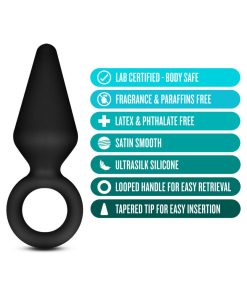 Anal Adventures Platinum Silicone Loop Plug Small Black