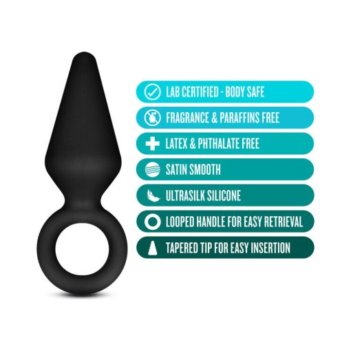 Anal Adventures Platinum Silicone Loop Plug Small Black - Image 4