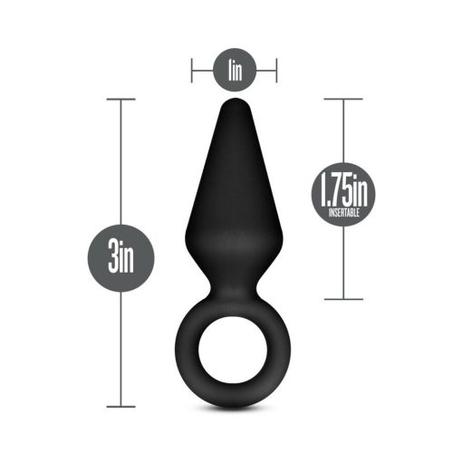 Anal Adventures Platinum Silicone Loop Plug Small Black - Image 6