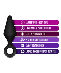 Anal Adventures Platinum Silicone 3-Piece Loop Plug Kit Black