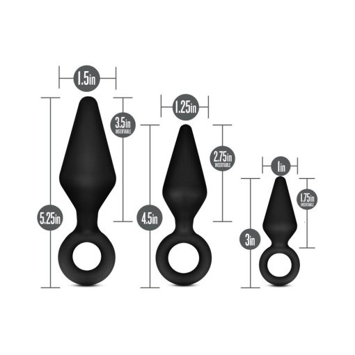 Anal Adventures Platinum Silicone 3-Piece Loop Plug Kit Black - Image 6