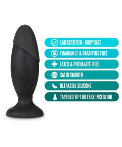 Anal Adventures Platinum Silicone Rocket Plug Black