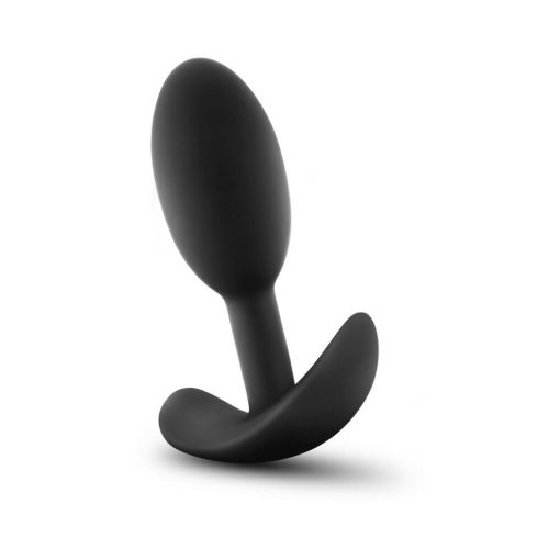 Anal Adventures Platinum Silicone Weighted Vibra Slim Plug Small Black - Image 3