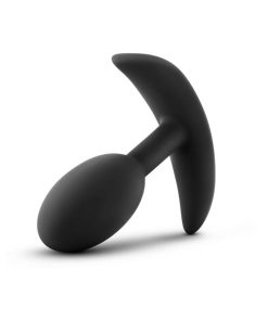 Anal Adventures Platinum Silicone Weighted Vibra Slim Plug Small Black