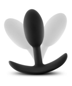 Anal Adventures Platinum Silicone Weighted Vibra Slim Plug Small Black