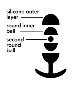 Anal Adventures Platinum Silicone Weighted Vibra Slim Plug Small Black