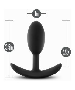 Anal Adventures Platinum Silicone Weighted Vibra Slim Plug Small Black