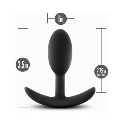 Anal Adventures Platinum Silicone Weighted Vibra Slim Plug Small Black - Image 8