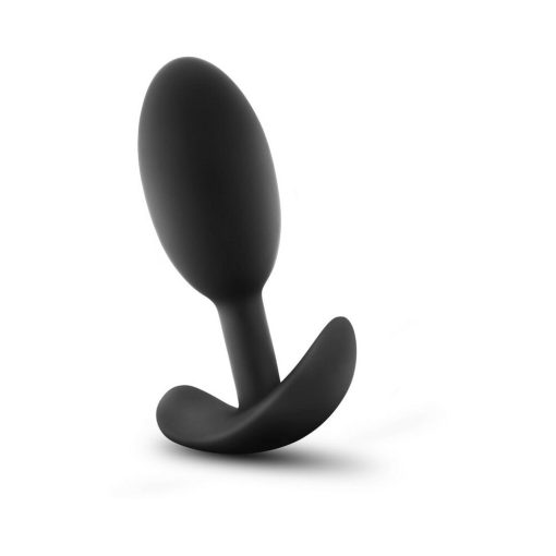 Anal Adventures Platinum Silicone Weighted Vibra Slim Plug Medium Black - Image 3