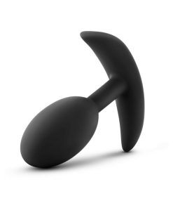 Anal Adventures Platinum Silicone Weighted Vibra Slim Plug Medium Black