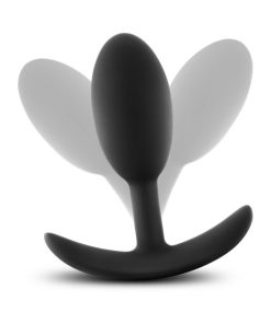 Anal Adventures Platinum Silicone Weighted Vibra Slim Plug Medium Black