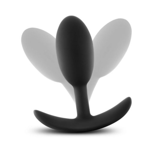Anal Adventures Platinum Silicone Weighted Vibra Slim Plug Medium Black - Image 6