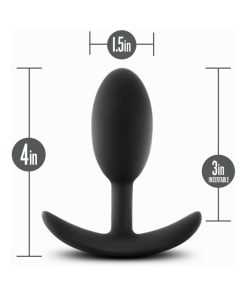 Anal Adventures Platinum Silicone Weighted Vibra Slim Plug Medium Black