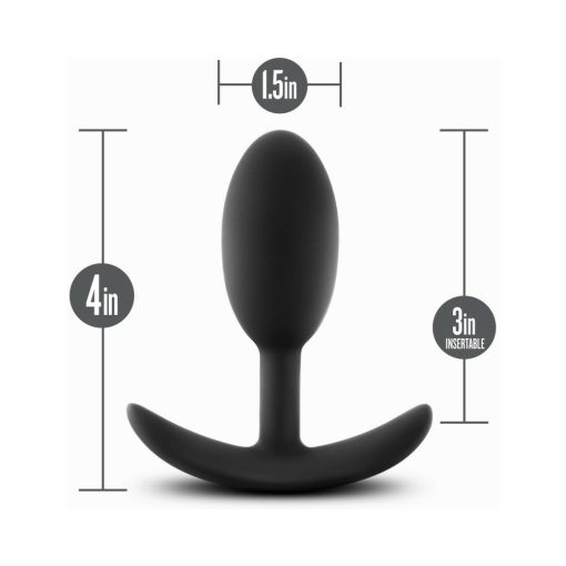 Anal Adventures Platinum Silicone Weighted Vibra Slim Plug Medium Black - Image 8