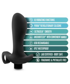 Anal Adventures Platinum Silicone Rechargeable Vibrating Prostate Massager 01