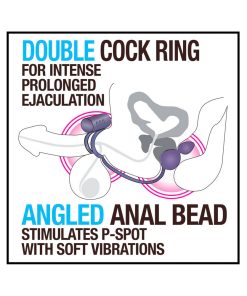Anal Adventures Platinum Silicone Anal Plug With Vibrating C-Ring Black