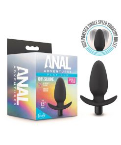 Anal Adventures Platinum Silicone Vibrating Saddle Plug Black