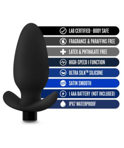 Anal Adventures Platinum Silicone Vibrating Saddle Plug Black