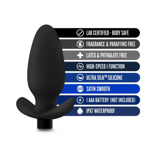 Anal Adventures Platinum Silicone Vibrating Saddle Plug Black - Image 6