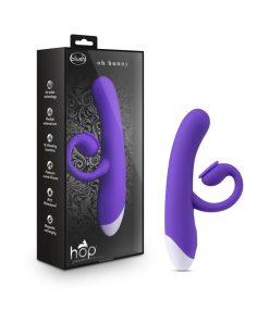 Hop Oh Bunny Rechargeable Silicone Air Pulse Dual Stimulation Vibrator Midnight