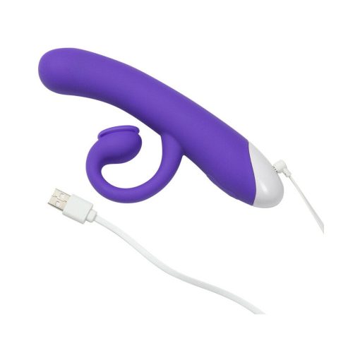 Hop Oh Bunny Rechargeable Silicone Air Pulse Dual Stimulation Vibrator Midnight - Image 3