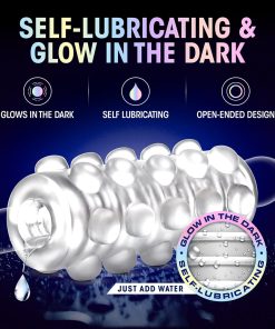 M For Men Soft + Wet Reversible Orb Glow In The Dark Self-Lubricating Stroker Frosted