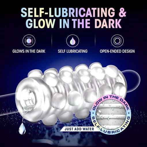 M For Men Soft + Wet Reversible Orb Glow In The Dark Self-Lubricating Stroker Frosted - Image 8