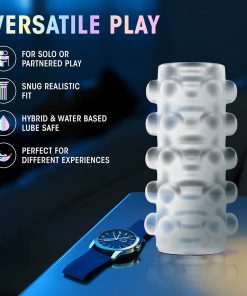 M For Men Soft + Wet Reversible Orb Glow In The Dark Self-Lubricating Stroker Frosted