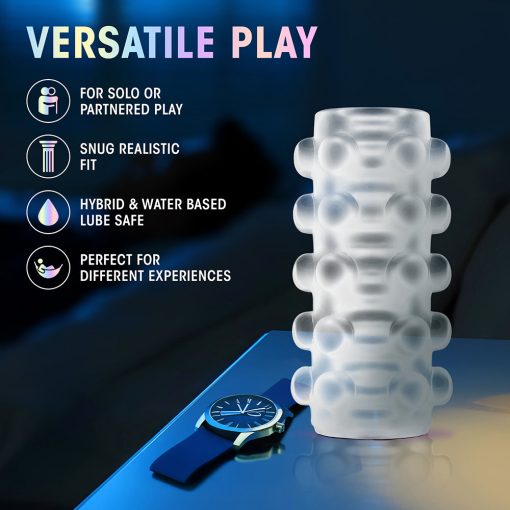 M For Men Soft + Wet Reversible Orb Glow In The Dark Self-Lubricating Stroker Frosted - Image 11