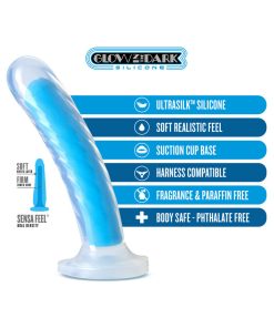 Neo Elite Glow In The Dark Tao 7 In. Dual-Density Dildo Neon Blue