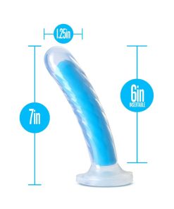 Neo Elite Glow In The Dark Tao 7 In. Dual-Density Dildo Neon Blue