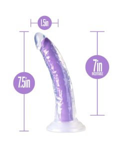 Neo Elite Glow In The Dark Light 7 In. Silicone Dual-Density Dildo Neon Purple