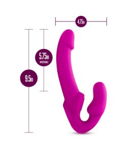 Temptasia Estella 9.5 In. Silicone Strapless Strap-On Dildo With Bullet Vibrator Pink