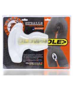 Oxballs Glowhole-2 Buttplug With Led Insert Large Clear Frost