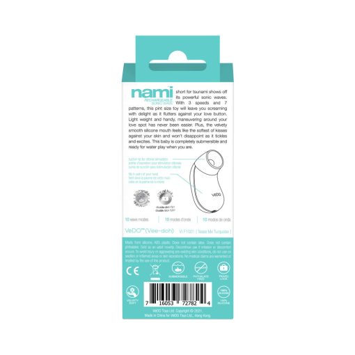 Vedo Nami Rechargeable Sonic Vibe Tease Me Turquoise - Image 9