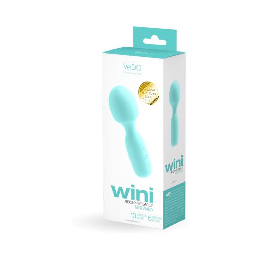 Vedo Wini Rechargeable Mini Wand Tease Me Turquoise - Image 5