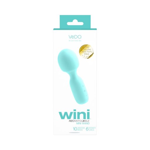 Vedo Wini Rechargeable Mini Wand Tease Me Turquoise - Image 6