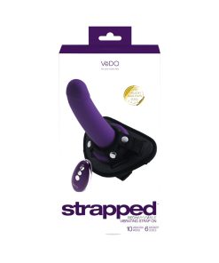 Vedo Strapped Rechargeable Vibrating Strap-On Deep Purple