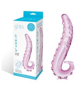 Glas 6 In. Lick-It Glass Dildo Pink