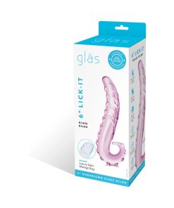Glas 6 In. Lick-It Glass Dildo Pink